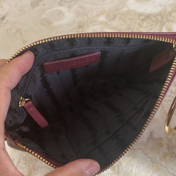Thacker New York Genuine Leather Wristlet Burgundy As New - Picture 5 of 10